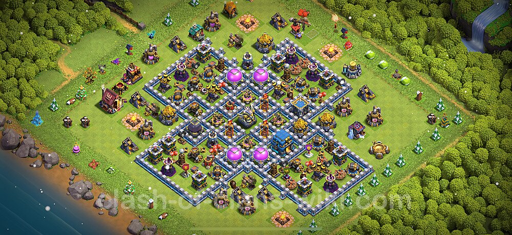 TH12 Trophy Base Plan with Link, Copy Town Hall 12 Base Design 2025, #1763