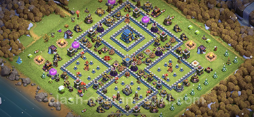 Top TH12 Unbeatable Anti Loot Base Plan with Link, Anti Air / Electro Dragon, Copy Town Hall 12 Base Design, #19