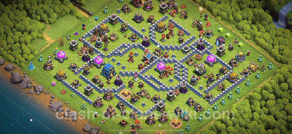 Anti Dragon TH12 Base Plan with Link, Copy Town Hall 12 Anti Air Design 2025, #1927