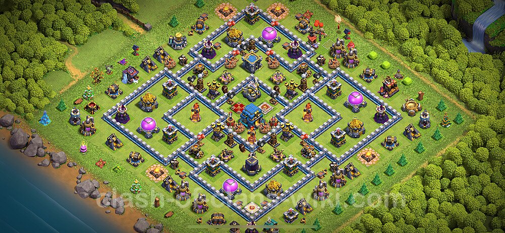 TH12 Anti 2 Stars Base Plan with Link, Hybrid, Copy Town Hall 12 Base Design 2024, #2008