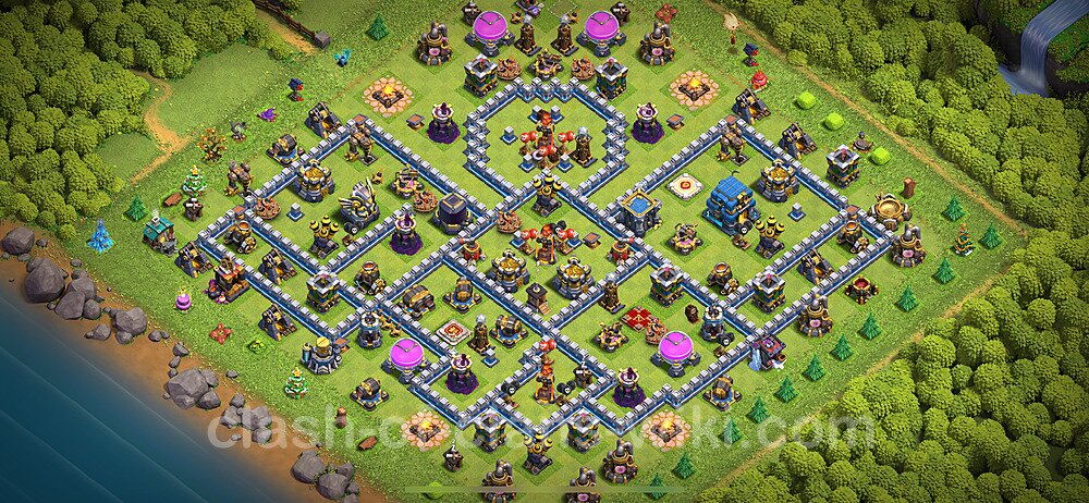 Die Anti 3 Sterne Base RH12 + Link 2024 - COC Rathaus 12 Kopieren Base, #2121