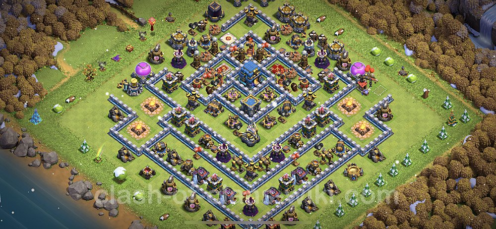 TH12 Anti 2 Stars Base Plan with Link, Anti Everything, Copy Town Hall 12 Base Design, #22
