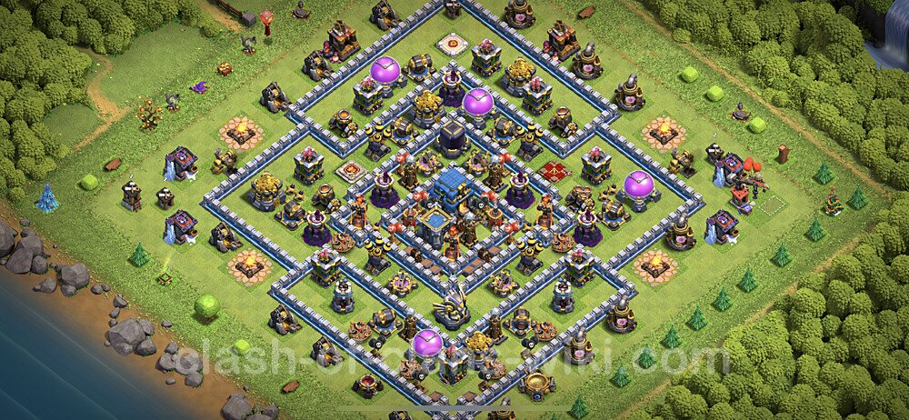 Anti Everything TH12 Base Plan with Link, Hybrid, Copy Town Hall 12 Design, #24