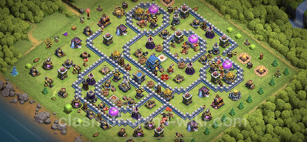 TH12 Trophy Base Plan with Link, Anti Everything, Hybrid, Copy Town Hall 12 Base Design, #28
