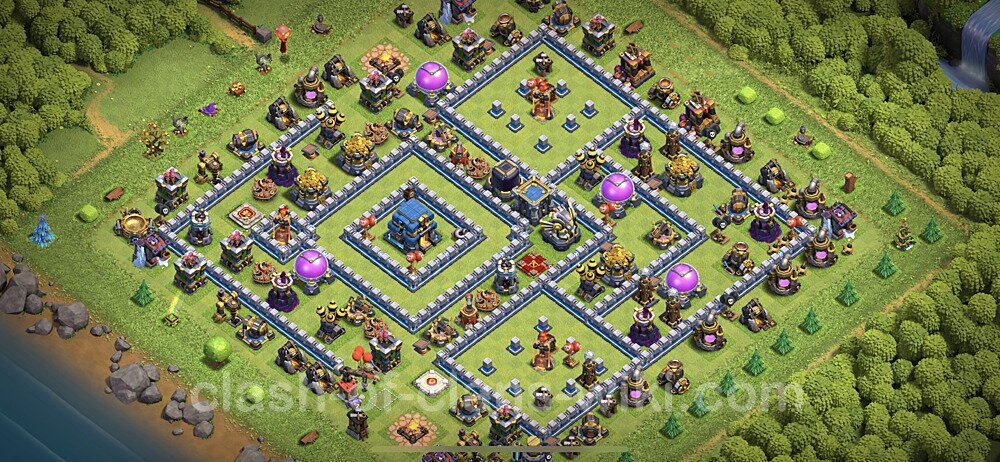 TH12 Anti 2 Stars Base Plan with Link, Legend League, Copy Town Hall 12 Base Design, #29