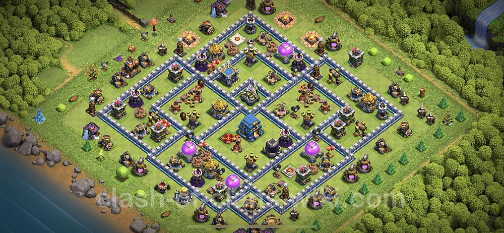Anti Everything TH12 Base Plan with Link, Hybrid, Copy Town Hall 12 Design, #30