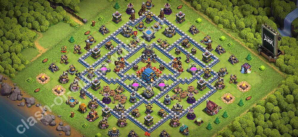 TH12 Anti 3 Stars Base Plan with Link, Hybrid, Copy Town Hall 12 Base Design 2026, #3319