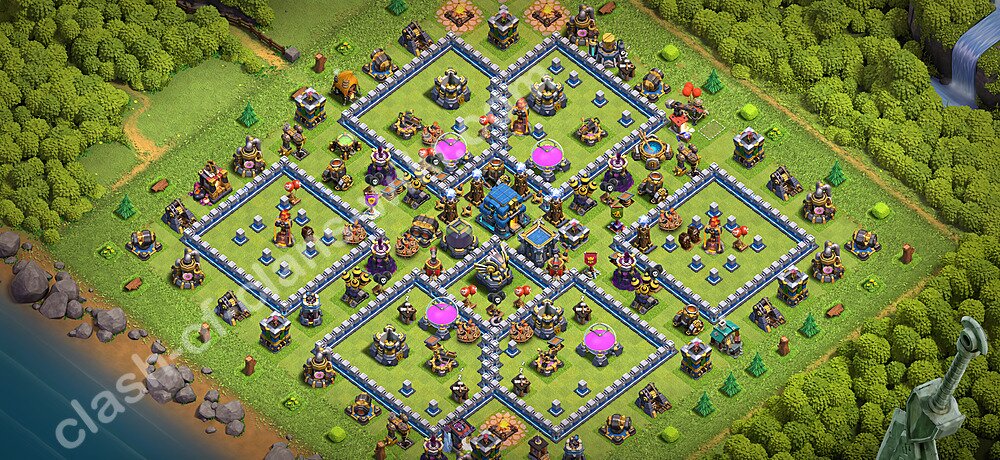 TH12 Trophy Base Plan with Link, Anti Everything, Copy Town Hall 12 Base Design 2026, #3427