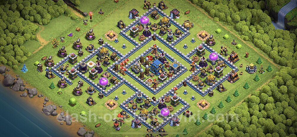 TH12 Anti 2 Stars Base Plan with Link, Legend League, Copy Town Hall 12 Base Design, #36