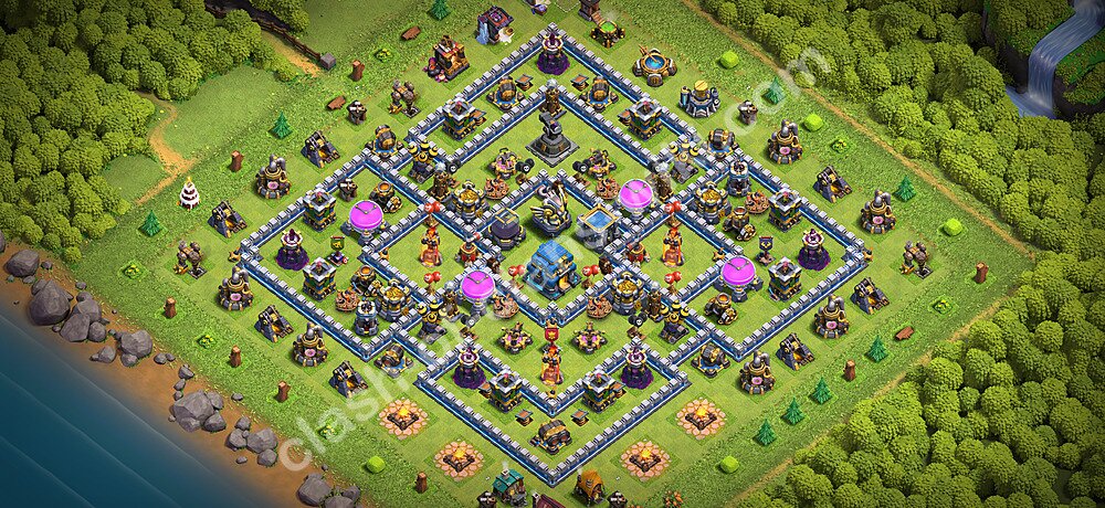 TH12 Anti 2 Stars Base Plan with Link, Hybrid, Copy Town Hall 12 Base Design 2026, #3635