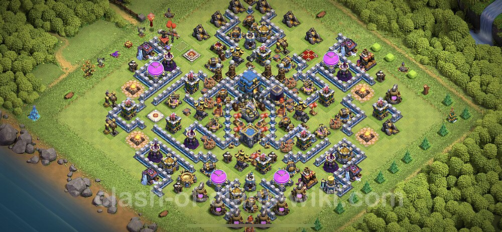 Anti Everything TH12 Base Plan with Link, Hybrid, Copy Town Hall 12 Design, #38