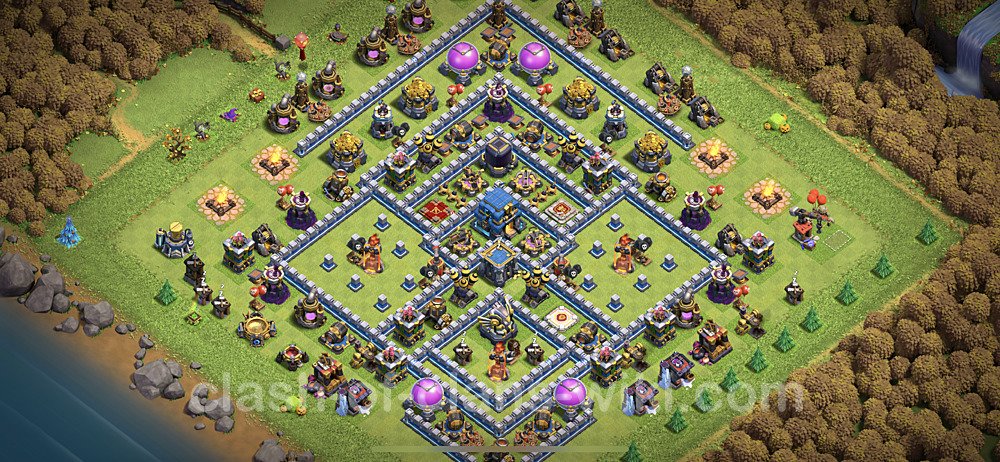 Top TH12 Unbeatable Anti Loot Base Plan with Link, Anti Everything, Copy Town Hall 12 Base Design, #4