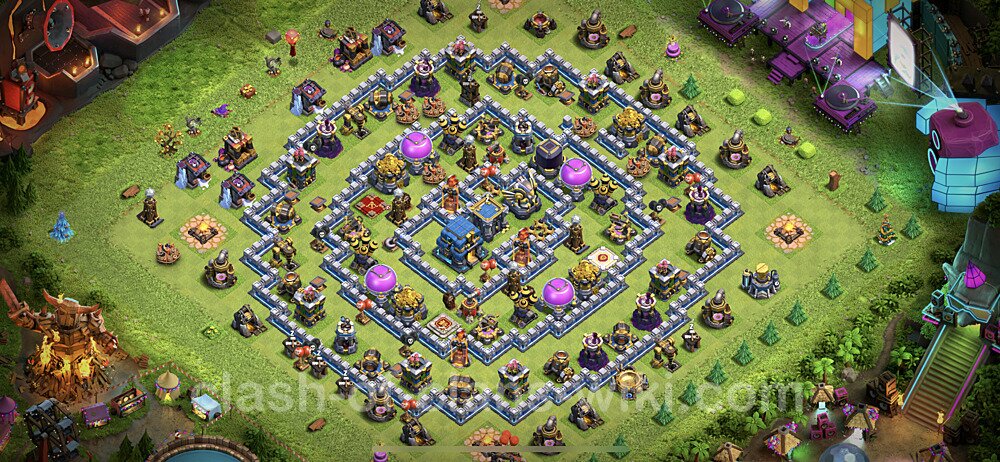 Die Anti 2 Sterne Base RH12 + Link, Hybrid - COC Rathaus 12 Kopieren Base, #41