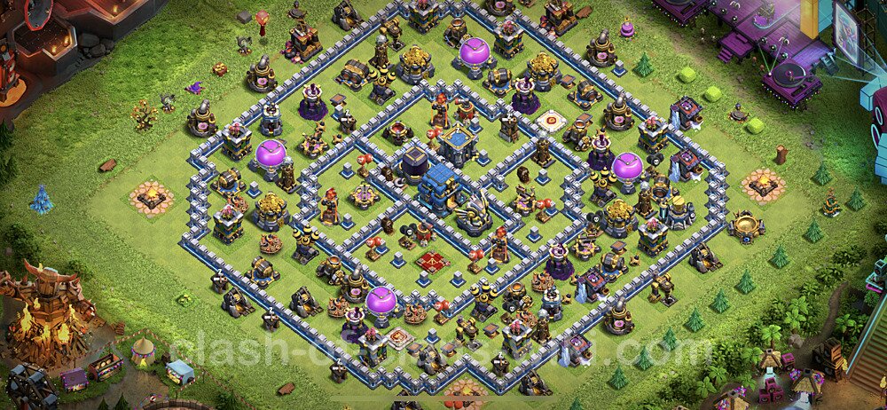 Die Anti Alles Base RH12 + Link, Hybrid - COC Rathaus 12 Kopieren Base, #42