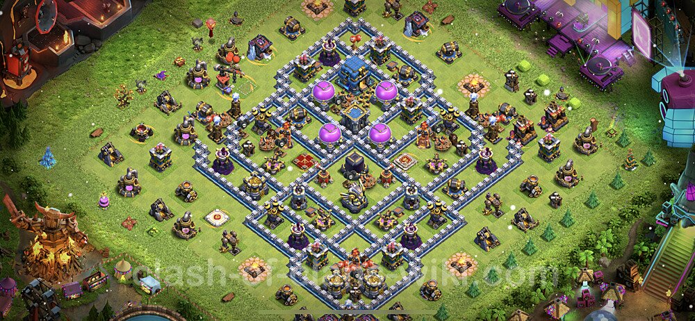 TH12 Trophy Base Plan with Link, Hybrid, Copy Town Hall 12 Base Design, #46