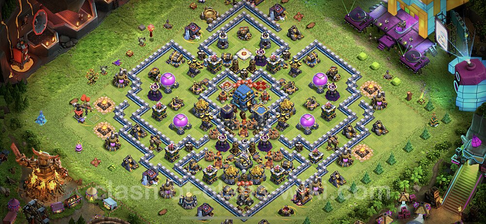Top TH12 Unbeatable Anti Loot Base Plan with Link, Copy Town Hall 12 Base Design, #51