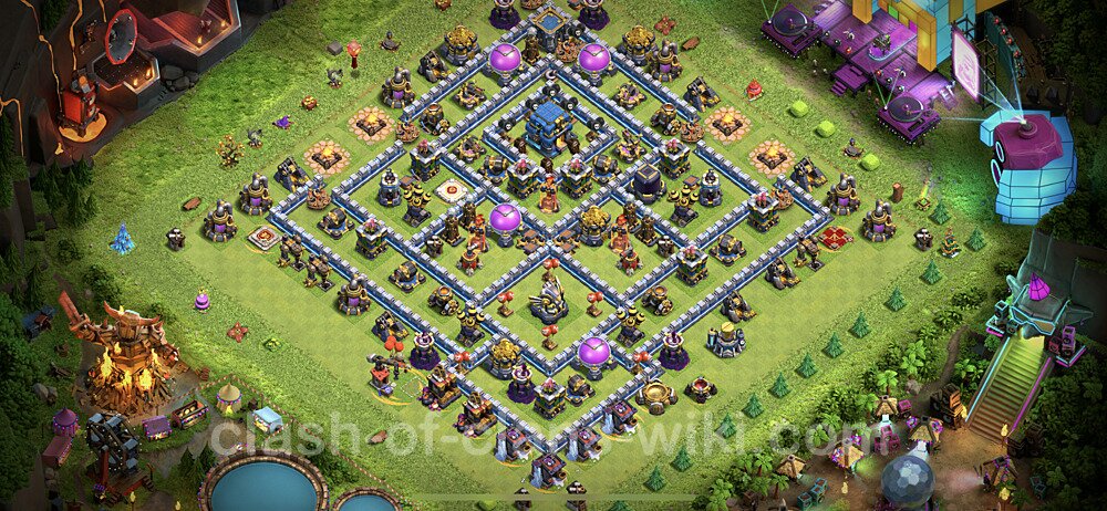 TH12 Trophy Base Plan with Link, Hybrid, Copy Town Hall 12 Base Design, #53