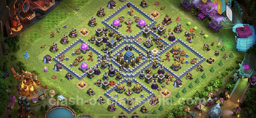 Anti Everything TH12 Base Plan with Link, Copy Town Hall 12 Design, #55