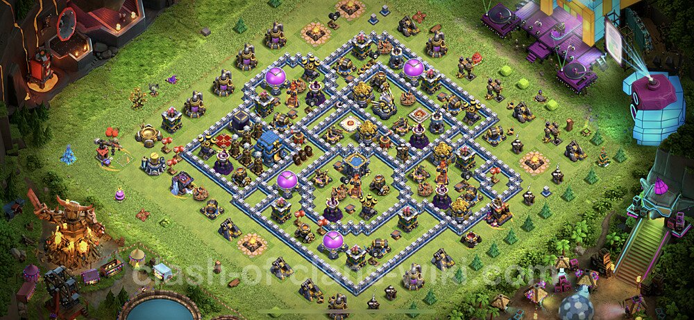 Anti Everything TH12 Base Plan with Link, Hybrid, Copy Town Hall 12 Design, #770
