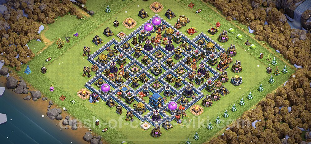 TH12 Anti 3 Stars Base Plan with Link, Anti Everything, Copy Town Hall 12 Base Design, #811