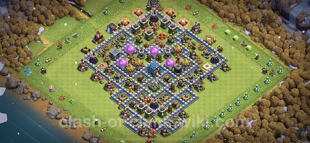 TH12 Trophy Base Plan with Link, Anti 3 Stars, Hybrid, Copy Town Hall 12 Base Design 2023, #853