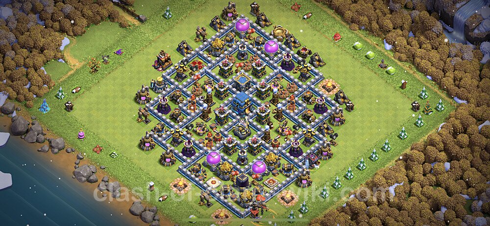 TH12 Trophy Base Plan with Link, Anti 2 Stars, Hybrid, Copy Town Hall 12 Base Design 2023, #855