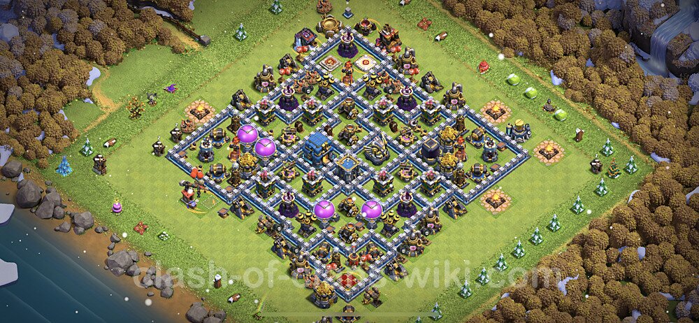 Top TH12 Unbeatable Anti Loot Base Plan with Link, Hybrid, Copy Town Hall 12 Base Design 2023, #874
