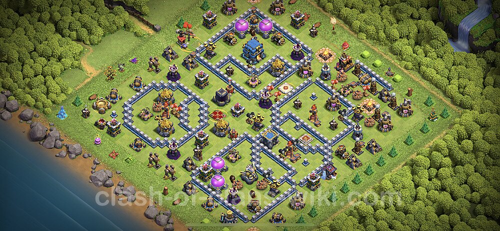 TH12 Anti 3 Stars Base Plan with Link, Anti Everything, Copy Town Hall 12 Base Design 2023, #959