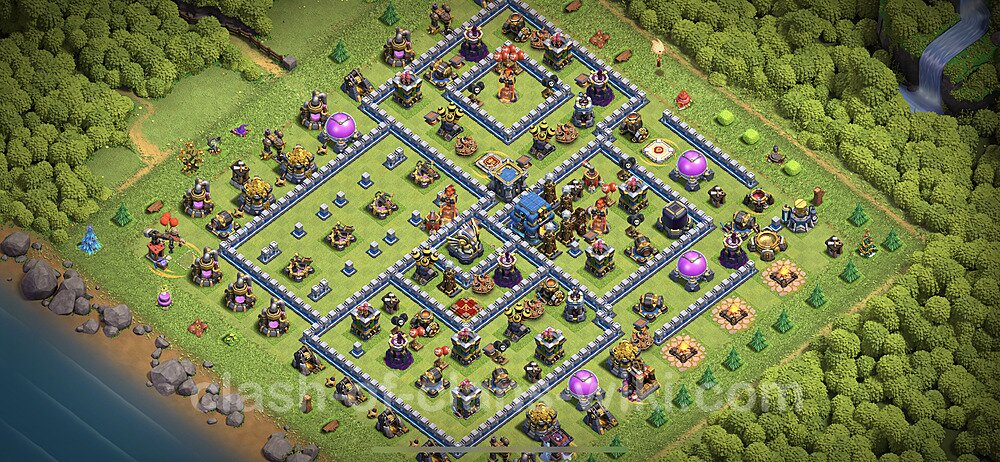 Base plan TH12 (design / layout) with Link, Anti 3 Stars for Farming 2023, #1003