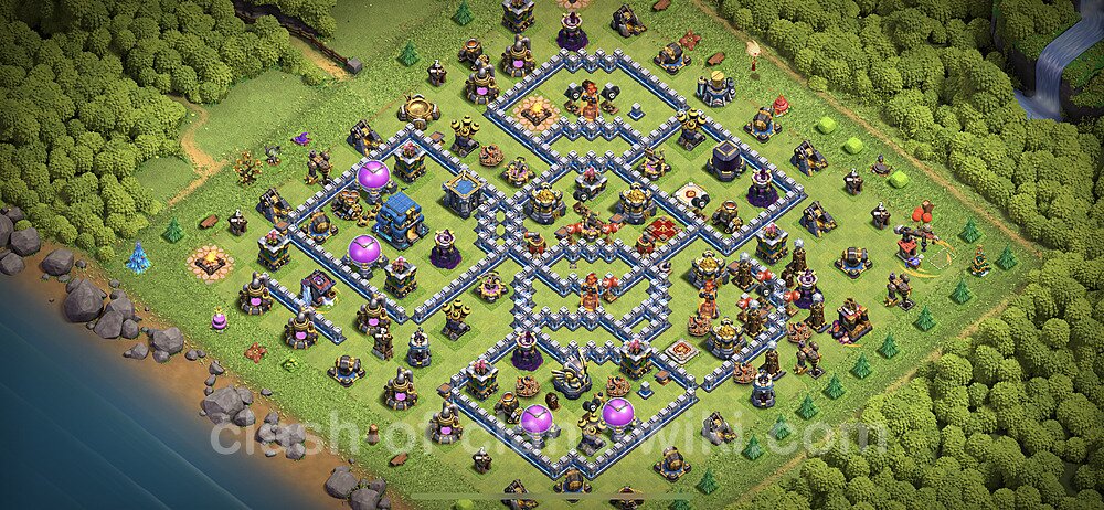Base plan TH12 (design / layout) with Link, Anti 3 Stars, Hybrid for Farming 2023, #1035