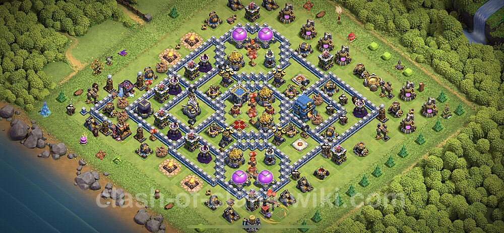 Base plan TH12 Max Levels with Link, Anti Air / Electro Dragon for Farming 2023, #1055