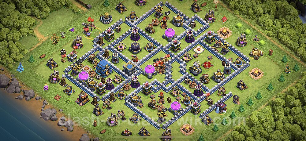 Base plan TH12 Max Levels with Link, Hybrid for Farming 2023, #1198