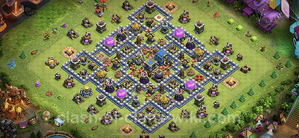 Base plan TH12 (design / layout) with Link, Anti 2 Stars for Farming 2023, #1249