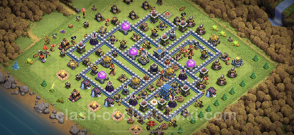 Base plan TH12 Max Levels with Link, Hybrid for Farming, #13
