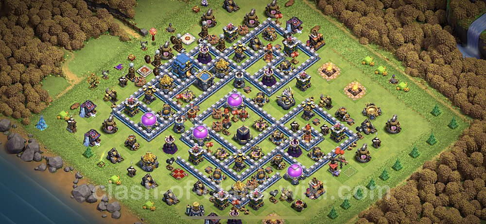 Base plan TH12 Max Levels with Link, Hybrid for Farming, #14