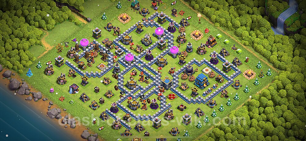 Base plan TH12 (design / layout) with Link, Anti 3 Stars, Anti Everything for Farming 2024, #1526