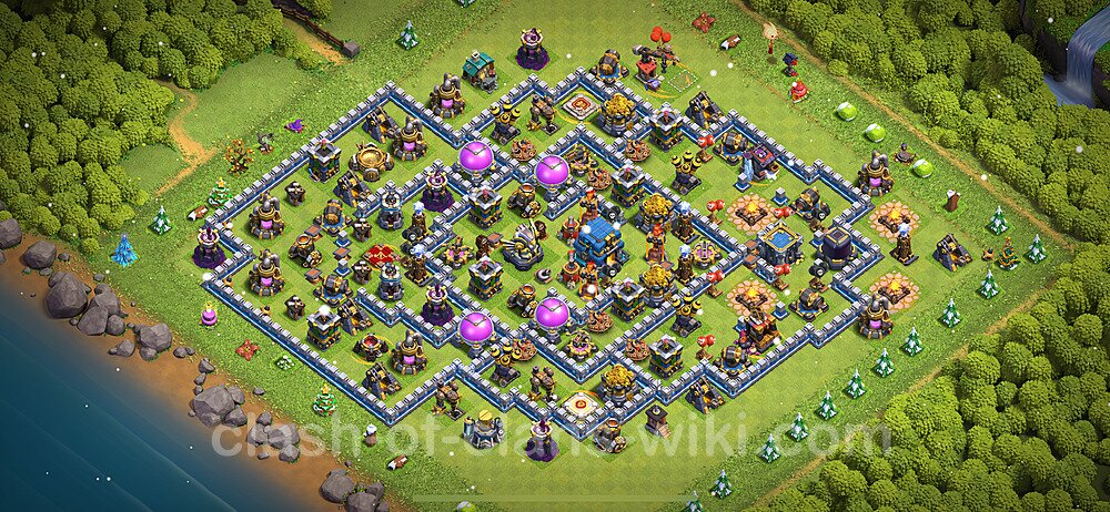 Base plan TH12 (design / layout) with Link, Anti 3 Stars for Farming 2024, #1637