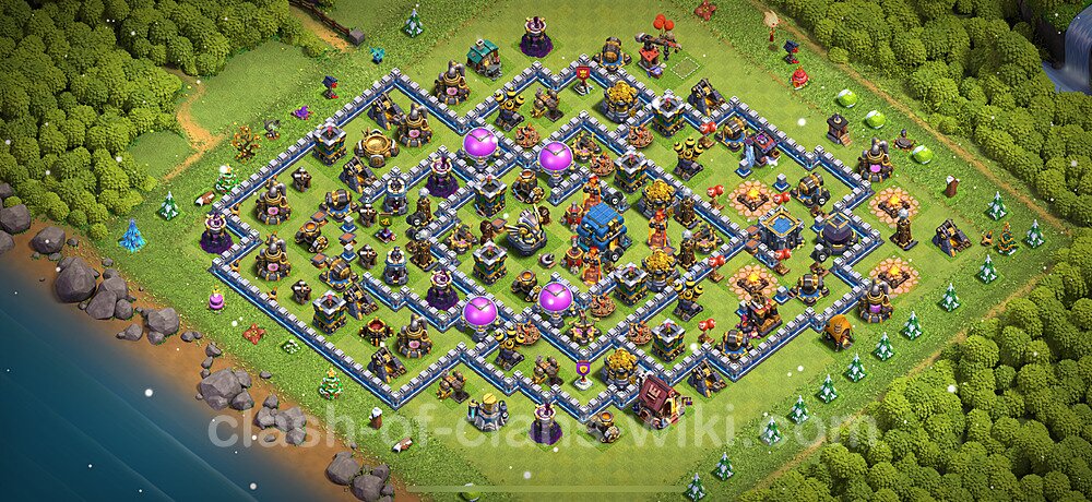 Base plan TH12 (design / layout) with Link, Anti 3 Stars for Farming 2025, #1637