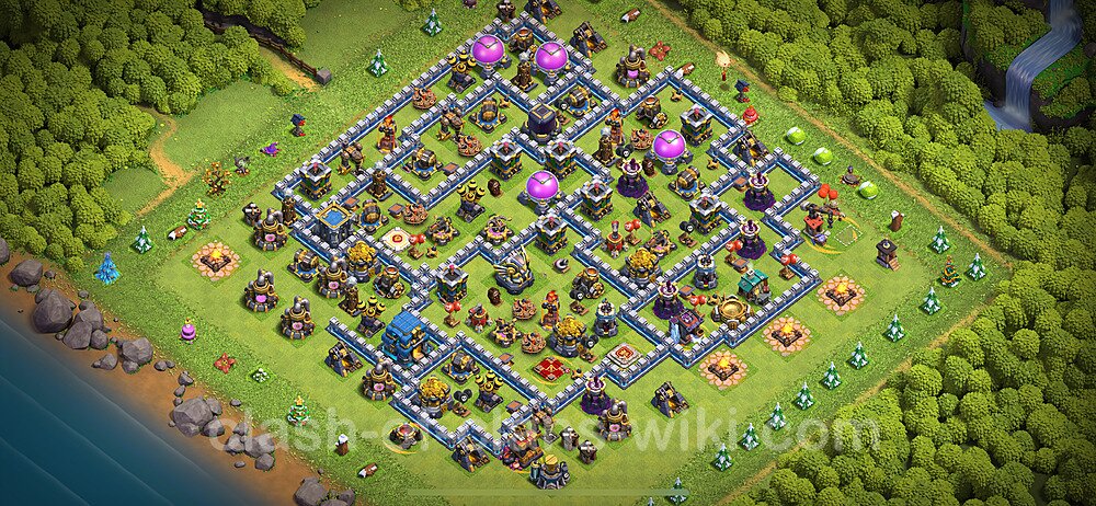 Base plan TH12 (design / layout) with Link, Anti 3 Stars, Anti Everything for Farming 2024, #1669