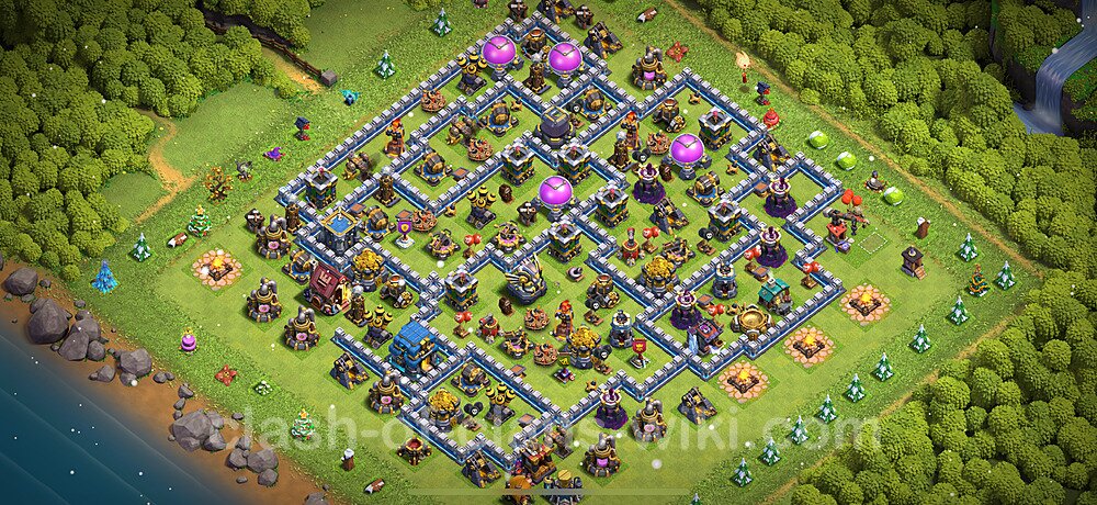 Base plan TH12 (design / layout) with Link, Anti 3 Stars, Anti Everything for Farming 2025, #1669