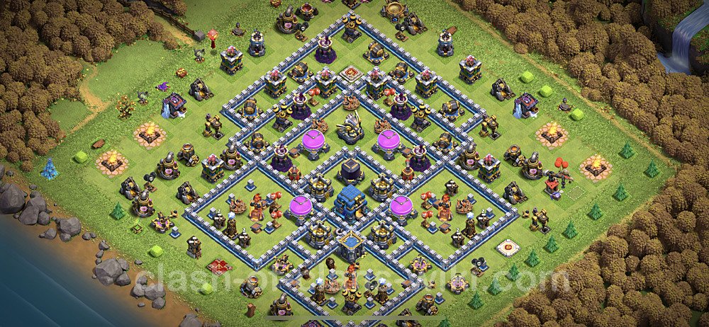Base plan TH12 (design / layout) with Link, Hybrid, Anti 3 Stars for Farming, #17