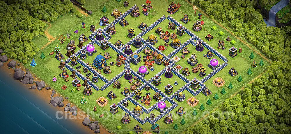 Diseño de aldea para farming Ayuntamiento 12 Copiar, Anti 3 Estrellas, Anti Todo - COC TH12 Perfecta Distribucion 2024 + Enlace, #1923