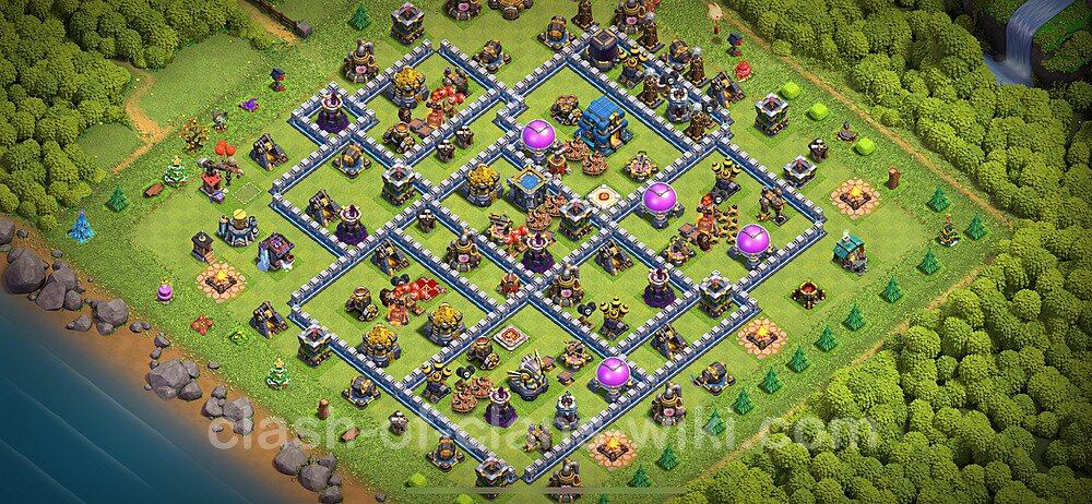 Gute Base für Farm RH12 + Link, Anti Alles, Hybrid 2024 - COC Rathaus 12, #1925