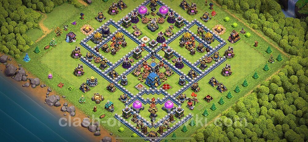 Gute Base für Farm RH12 + Link, Anti 3 Sterne, Anti Alles 2024 - COC Rathaus 12, #1926