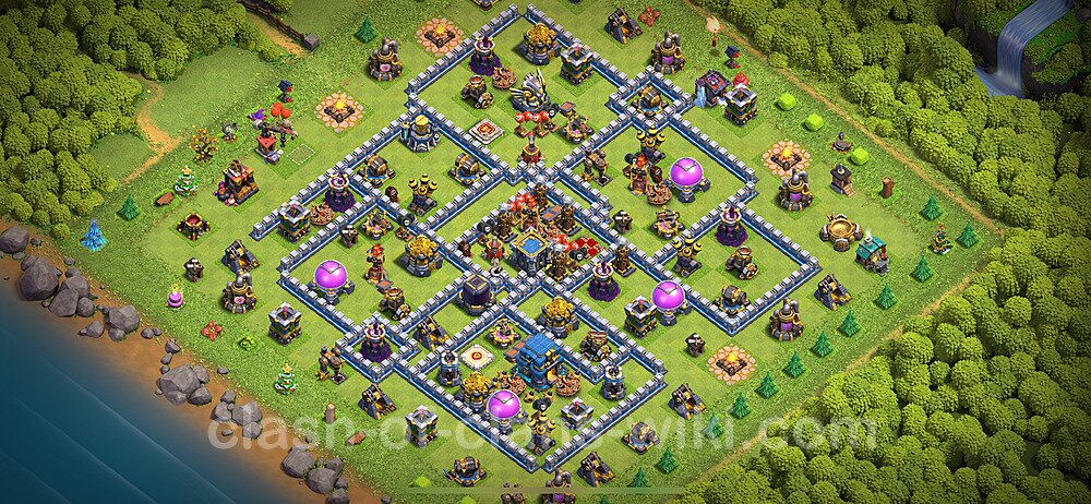 Gute Base für Farm RH12 + Link, Anti Alles, Hybrid 2024 - COC Rathaus 12, #1934