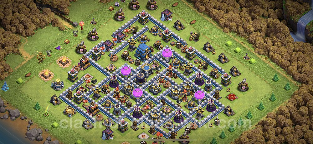 Base plan TH12 Max Levels with Link, Hybrid for Farming, #22