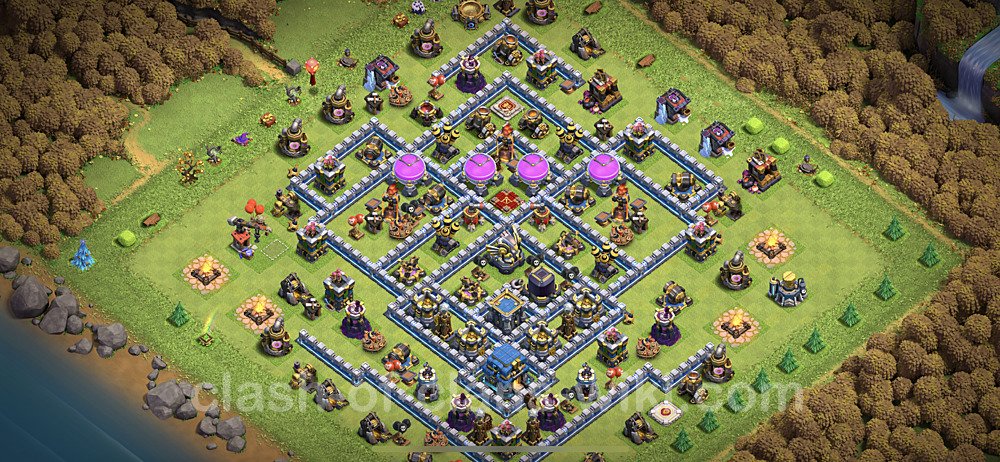 Base plan TH12 (design / layout) with Link, Hybrid for Farming, #23