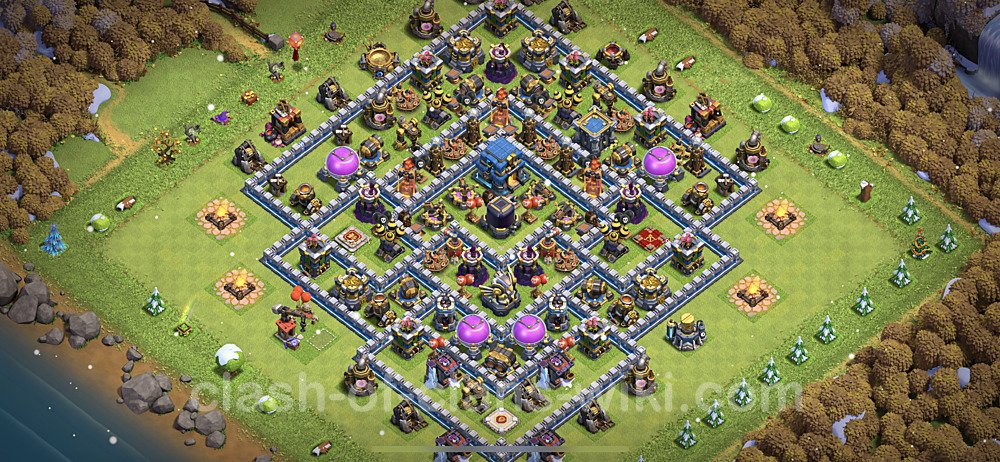 Base plan TH12 Max Levels with Link, Hybrid for Farming, #27