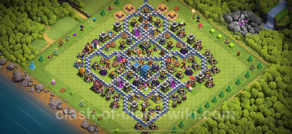 Base plan TH12 (design / layout) with Link, Anti Everything for Farming 2025, #2741
