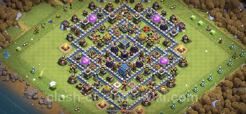 Base plan TH12 Max Levels with Link, Hybrid, Anti Everything for Farming, #29